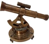 Bussola in ottone anticato con telescopio Alidade per topografia, teodolite, marina, decorazione da tavolo per casa/ufficio, decorazione antica con telescopio di transito