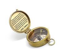 Bussola in ottone massiccio J. R. Tolkien citazione con custodia in pelle.