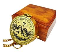 Bussola in ottone personalizzata per Santa Comunione, testo personale e 9 disegni a scelta (vintage)