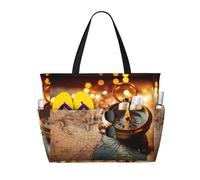 Bussola, mappa, borsa da spiaggia per donna, borsa da spiaggia impermeabile e anti-sabbia, borsa da viaggio grande