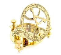 Bussola meridiana in ottone massiccio da 10,2 cm, calibrata per orologio solare, regalo marino