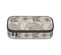 Bussola mondiale Nave a vela Barca a vela Storia di viaggio Viaggio Oceano Astuccio speciale per ragazze ragazzi, astuccio grande capacità grande astuccio per matite, cancelleria per studenti astucc