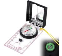 Bussola Multifunzionale con Righello di mappatura e Kit di Emergenza a Specchio, Bussola Explorer Multifunzionale Con Specchio, Bussola Di Navigazione Per Lettura Mappe, Corda E Declinazione