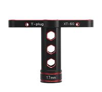 Bussola per dadi esagonali RC da 17 mm, strumento con manicotto a T in lega di alluminio, accessorio di riparazione RC professionale per auto da corsa fuoristrada 1/8, chiave per (Rossa)