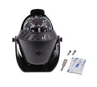 Bussola per navigazione nautica con bussola marina, montaggio superficiale, luce LED elettronica, bussola girevole con illuminazione notturna, per marine, camion, auto (nero)