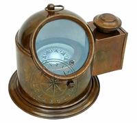 Bussola Stile Antico Lampada Chiesuola Gimballed Marittimo Nave Lanterna Barca