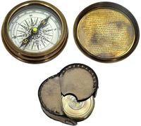 Bussola tascabile con poesia di Robert Frost con custodia in pelle