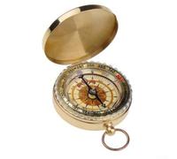 Bussola tascabile in ottone con anello integrato, strumento essenziale per tutte le tue spedizioni all'aperto