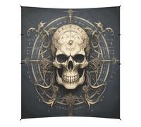 Bussola Teschio D'oro Tenda da Spiaggia Facile da Montare,Parasole per Campeggio con Sacchi di Sabbia,Palette e Picchetti Ideale per Picnic