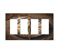 Bussola Wind Road Map Outlet Cover,4 Gang Wall Plate Hidden Screw Face Plate,Termoplastica Faceplate Cover Decorator Presa Presa Presa Interruttore Luce Copertura Dimensioni 22,3 x 11,9 cm per Casa