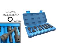 Bussole/Boccole ad impatto professionali esagonali serie 8 pezzi da 1/2" cromo m