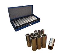 Bussole/Boccole esagonali serie 10 pezzi da 1/2" profilo lungo cromo vanadio - M