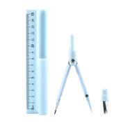 Bussole multifunzione da disegno, strumento geometrico, per ufficio, scuola, misurazione 3 in 1, set di bussole geometriche con righello, matita, righello dritto con matita