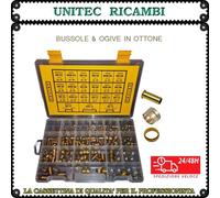 Bussole ogive boccole di rinforzo in ottone cassetta assortimento scatola 210 pz