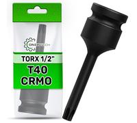 Bussole per Avvitatore ad Impulsi T40 1/2" - con Viti a Profilo Torx - in CrMo ad Alta Resistenza con Rivestimento Ossidato - Garanzia di 5 Anni - ONIX TECH