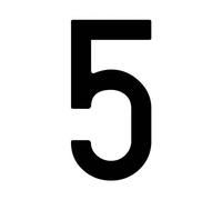 Busta 10 numeri adesivi ''5'' per targa ripetitrice