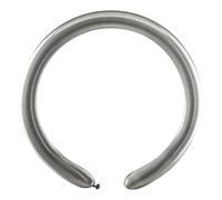 Busta 100 palloncini modellabili in lattice naturale Premium Quality D4 (Ø 5cm / 2"), argento metallizzato