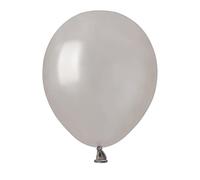Busta 100 palloncini perlati in lattice naturale Premium Quality A50 (Ø 13cm / 5"), argento perlato