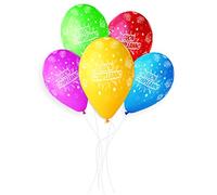 Busta 25 palloncini Buon Compleanno in lattice naturale Premium Quality G120 (Ø 33cm / 13"), colori assortiti