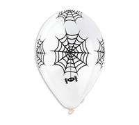 Busta 25 palloncini con stampa ragnatela Spiderweb in lattice naturale Premium Quality G120 (Ø 33cm / 13")