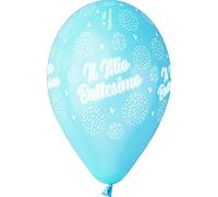 Busta 25 palloncini "Il Mio Battesimo" in lattice naturale Premium Quality G120 (Ø 33cm / 13"), azzurro pastello