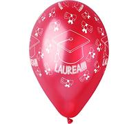 Busta 25 palloncini perlati Laurea in lattice naturale Premium Quality G120 (Ø 33cm / 13"), rosso perlato