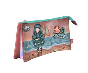 BUSTA A TRE SCOMPARTI triple pocket pencil case WASHED ASHORE santoro GORJUSS as