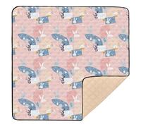 Busta Bunny Cartoon Color Crema Grande Antiscivolo Baby Gym & Activity Mat per Pavimento Atossico Baby Play Tummy Time Mat per Neonati Neonati Bambini Bambini, 127 x 127 cm