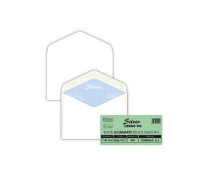 Busta Busta Silver FSC - senza finestra - gommata - 11,4 x 16,2 cm - 80 gr - bia