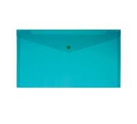 Busta con Bottone Voucher Formato 22,4x10,4 cm, Portadocumenti in Polipropilene con Chiusura a Pressione, Colore Verde, Confezione da 5 Pezzi