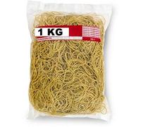 BUSTA CONFEZIONE DA 1 KG. ELASTICI GIALLI IN GOMMA 70 mm PER UFFICIO