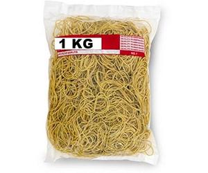 BUSTA CONFEZIONE DA 1 KG. ELASTICI GIALLI IN GOMMA 70 mm PER UFFICIO