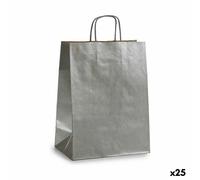 Busta di Carta Pincello Argentato Argento 24 x 12 x 40 cm 24 x 40 x 0,2 cm [2