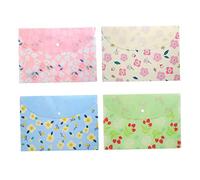 Busta in plastica Cartelle portadocumenti con riempimento floreale Buste A4 con chiusura a scatto Busta portadocumenti Buste in plastica con chiusura a scatto Cartella portadocumenti 4 pezzi