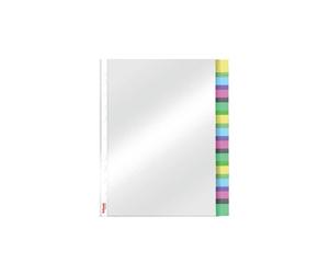 Busta Index a perforazione universale Esselte - 12 tasti colorati - f.to A4 - PP