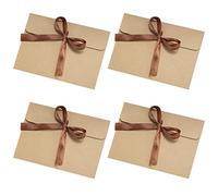 Busta Kraft di Retro Carta 30 pezzi Buste per Buoni Regalo con Nastri in Stile Vintage Fatta a Mano, Multifunzionale per Inviti, Cartoline, Matrimonio, Compleanno, Natale, Ringraziamento, Marrone