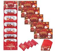Busta natalizia per contanti, biglietti regalo di Natale, con 6 scomparti, buste fai da te a sorpresa per regali di Natale (rosso-B, 5 pezzi)