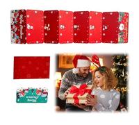 Busta natalizia per contanti, biglietti regalo di Natale, con 7 scomparti, per uomini, donne, ragazze e ragazzi (buste rosse + buste per biglietti di auguri)