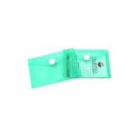 Busta Porta Biglietti da Visita con Bottone Formato 10 x 6,2 cm, Polipropilene con Chiusura a Pressione, Colore Verde, Confezione da 24 Pezzi