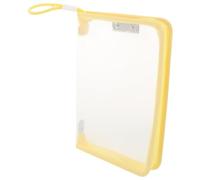 Busta Porta Documenti A4 Trasparente Gialla con Zip, Capiente