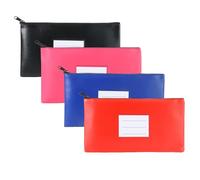 Busta Porta Soldi, 4 Pezzi Sacchetti per Documenti Cartelle con Cerniera in PU Pochette Portadocumenti Con Cerniera per Cosmetici, Denaro Contante, Monete