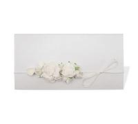 Busta Portasoldi per Matrimonio, Porta Soldi con Biglietto Regalo per Sposalizio Sposi Battesimo Comunione Cerimonia Auguri 10.5 x 19.5 cm- Bianco