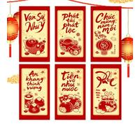 Busta Rossa - 2026 Borse Per Il Capodanno Lunare Vietnamita | 6 Pezzi Buste Con Brillantini Per E Denaro - Per Matrimonio Festa Compleanno Vacanze Eventi Celebrazioni Genitori Famiglia Coppie Amici