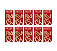 Busta Rosso Del Festival Di Primavera,Buste Rosse Del Serpente 2025 | 10X di soldi fortunati tradizionale cinese | Buste rosse cinesi stampate a caldo per il