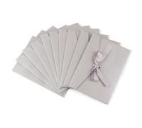 Buste 10 pz/set Retro Perlescente Busta di Carta Arco Spessore Nastro Sacchetti Biglietti Auguri Colore Creativo for Cartoline Regalo Invitato a Nozze(Silver Small)