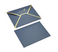 Buste 20 buste con patta a V 7 x 5 '' for biglietti di auguri in carta patinata perlata stile lusso bordo dorato for invito alla festa nozze(Blue)