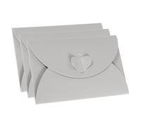 Buste 36 Pz 10,5x7 cm Piccolo biglietto di auguri Busta carta nome Chiusura a forma cuore Porta carte regalo Amore Mini buste perlescenti(Silver)