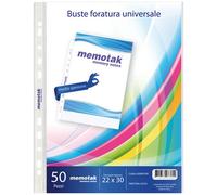 Buste 4 fori Memotak 22x30 100 micron conf. da 50 buste