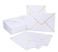 Buste A7, 25pcs 5x7 buste bianche, V Fascy con bordo dorato, invito a sedere per matrimonio, baby shower, foto, laurea, compleanno, doccia da sposa 5x7