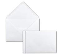 Buste bianche per lutto con trattino nero, 100 pezzi, formato DIN C6, 114 x 162 mm, incollaggio a umido, senza finestra, per funerali, annunci di lutto, ringraziamenti, condoglianze, condoglianze